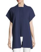 Open-front Ribbed Cashmere-blend Vest