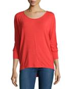 Dolman 3/4-sleeve High-low Tee,