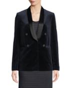 Velvet Double-breasted Blazer