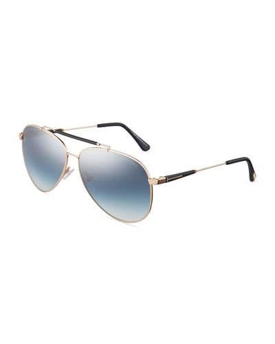 Rick Aviator Sunglasses, Rose/blue