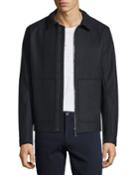 Raw-edge Zip-up Utility Jacket