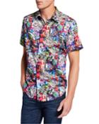 Men's Brenham Mix-print Short-sleeve