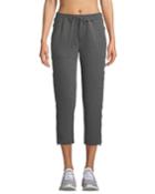 Shimmer-striped French Terry Capri Joggers