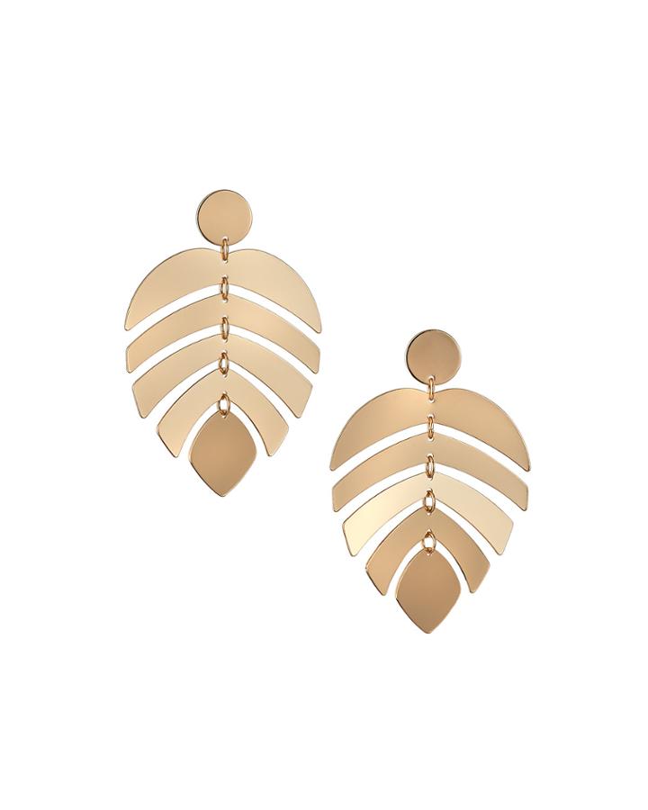 Palm Leaf Drop Earrings