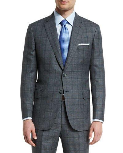 Birdseye Plaid Two-button Wool