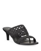 Woven Leather Kitten-heel