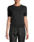 Key Pieces Scalloped Trim Silk-blend