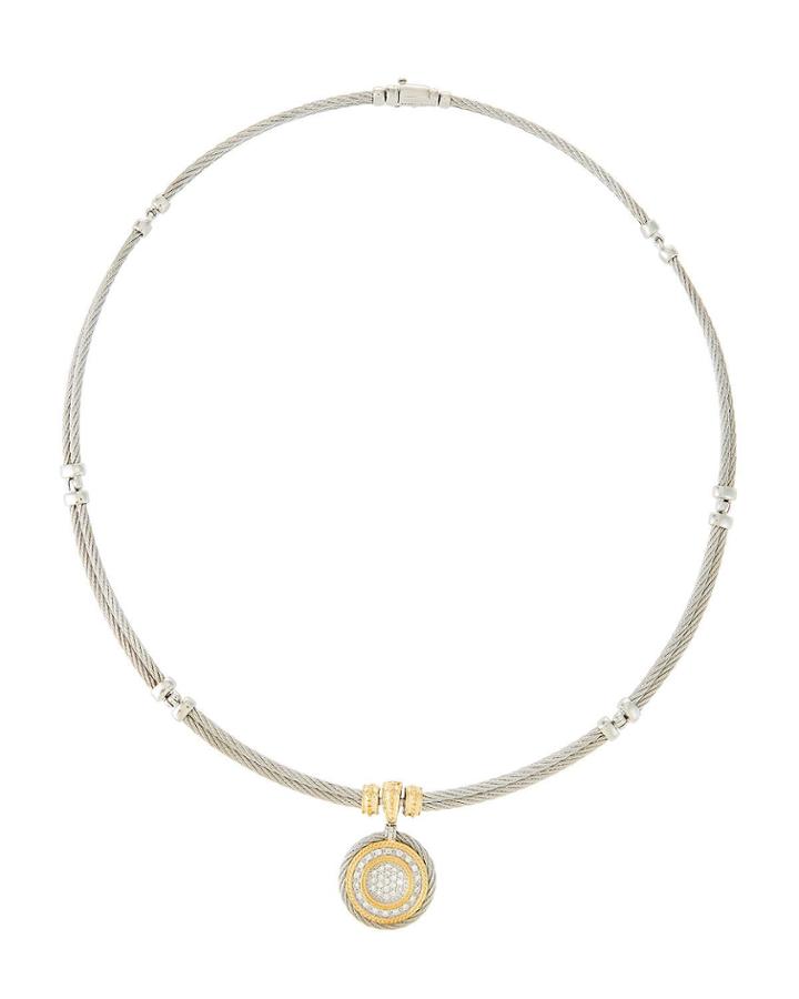 Classique Diamond Round Pendant Necklace