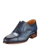 Salou Leather Brogue Wing-tip Oxford,