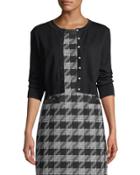Pearl-button Long-sleeve Cardigan W/ Floral