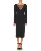 Long-sleeve Lace-trim