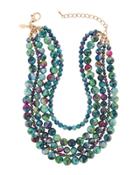 Five-strand Beaded Necklace, Blue