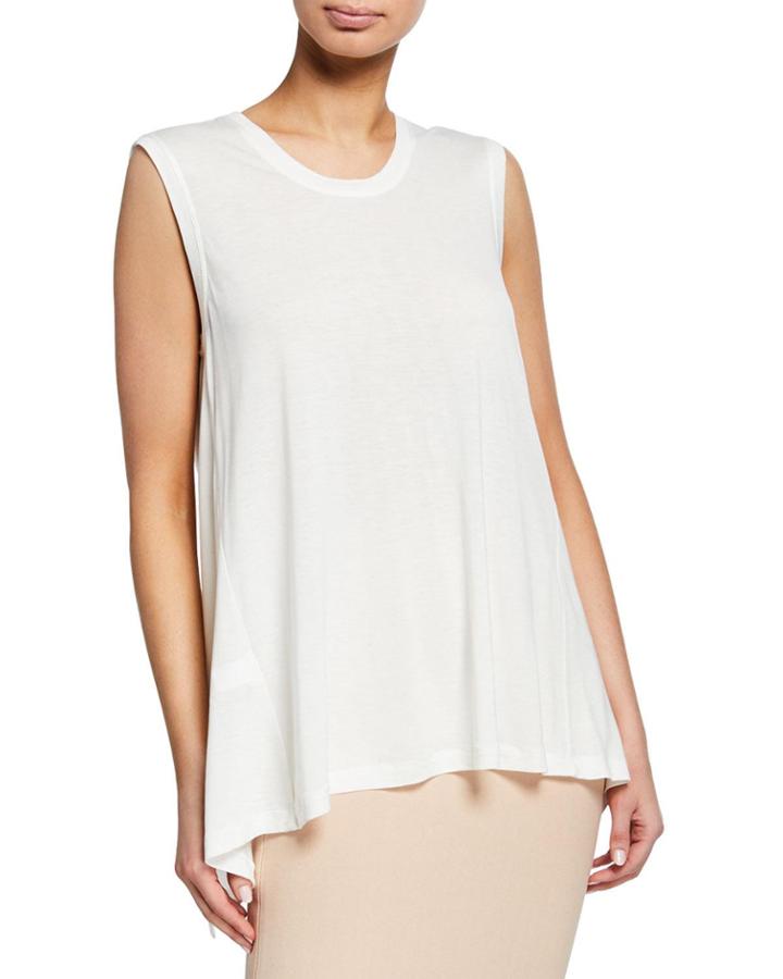 Sleeveless Contrast-back Georgette Top