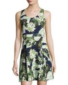 Madison Sleeveless Floral-print Fit & Flare Dress