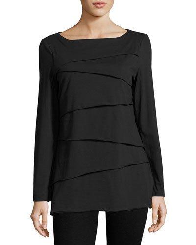 Beijing Long-sleeve Layered Tee, Black