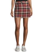 Leah Cotton Plaid Mini Skirt W/