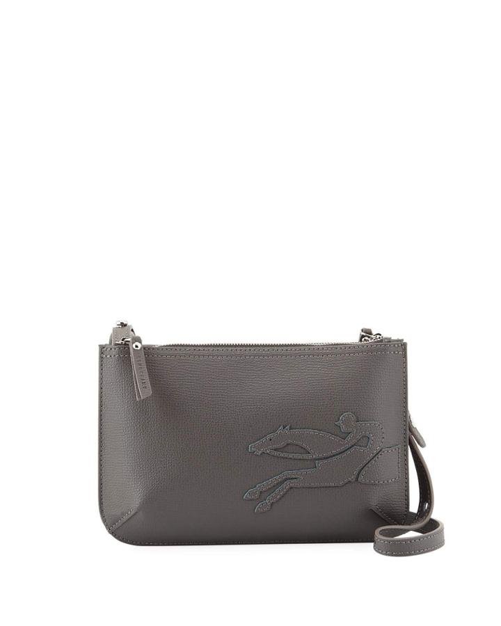 Shop It Leather Crossbody Bag, Grigio