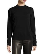 Crewneck Open-back Long-sleeve Top