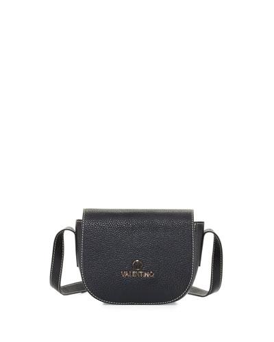 Thea Pebbled Leather Crossbody Bag, Black