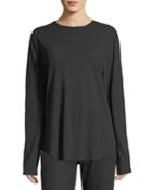 Long-sleeve Raw-hem Tee