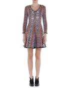 Croc-print Fit-and-flare Dress