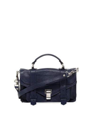 Ps1 Tiny Leather Satchel Bag, Black
