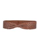 Braided Twist-front Belt, Brown