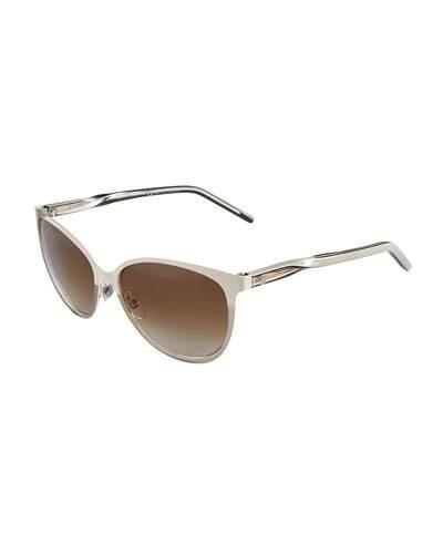 Cat-eye Twisted Sunglasses, White