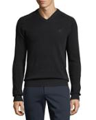 Honeycomb-pique V-neck