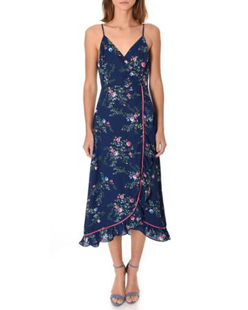 Floral Midi Wrap Dress