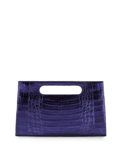 Top-handle Crocodile Clutch Bag
