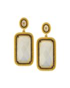 Gilded Cable Rectangle Drop Earrings