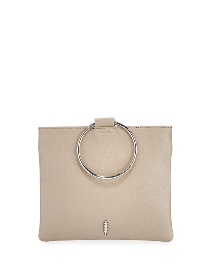 Le Pouch Ring Leather Small Crossbody Bag, Gray