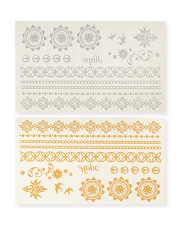 Neiman Marcus Bohemian-look Metallic Temporary Tattoos,