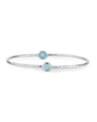 Octagon 2-stone Bangle In Blue Topaz