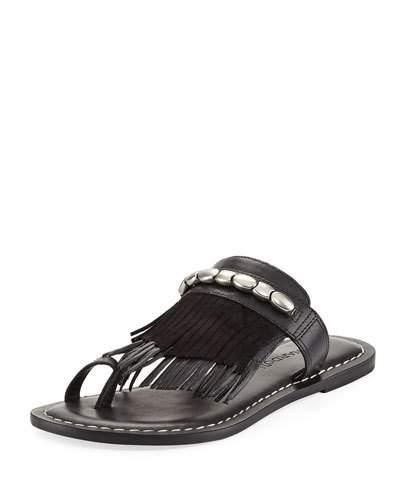 Mona Low Fringe Flat