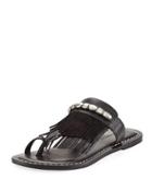Mona Low Fringe Flat