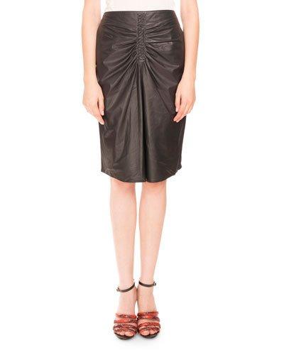 Leather Braid-front Pencil