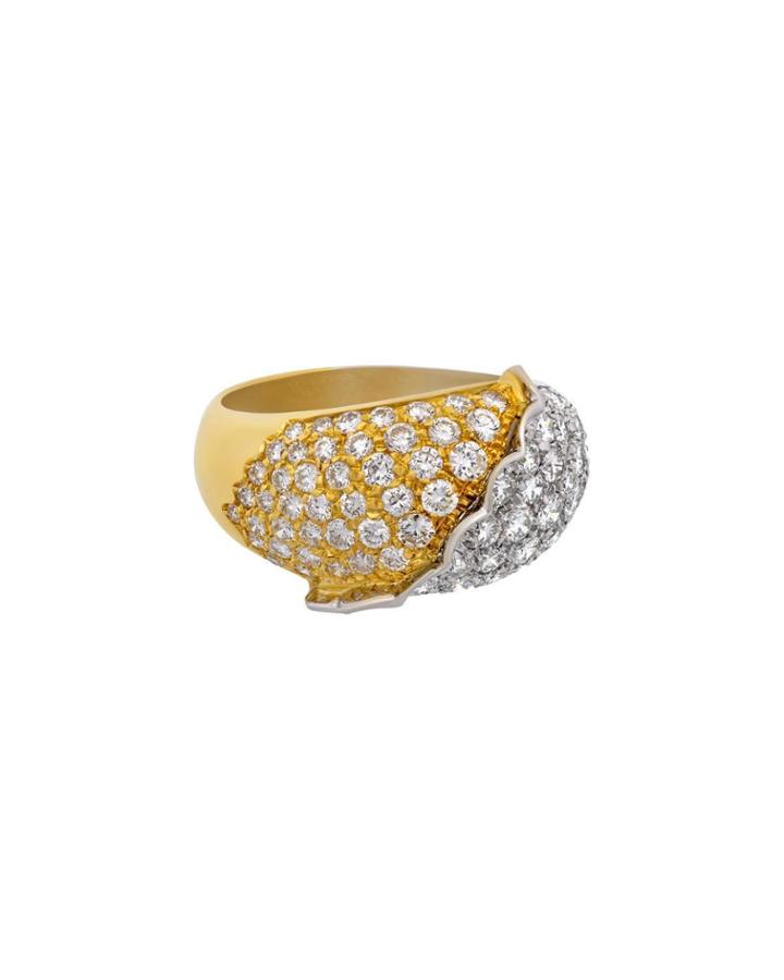 18k Two-tone Diamond Pave Ring,