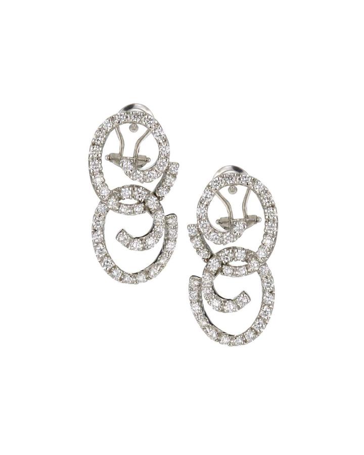 18k White Gold Diamond Spiral Earrings
