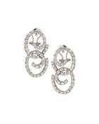 18k White Gold Diamond Spiral Earrings