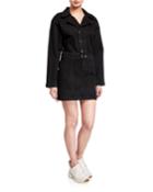 Margo Button-front Denim Dress