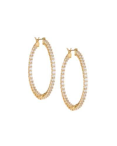 Inside-outside Cubic Zirconia Hoop Earrings