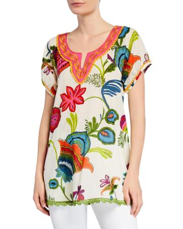 Sao Paulo Florida Printed Short-sleeve Top