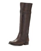 Melissa Leather Tall Riding Boot, Dark Brown