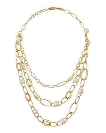 18k Nova 3-strand Collar Necklace W/ Pearls