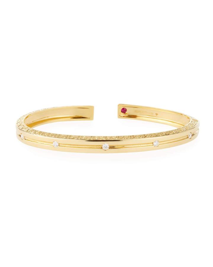 18k Hinged Diamond Bangle