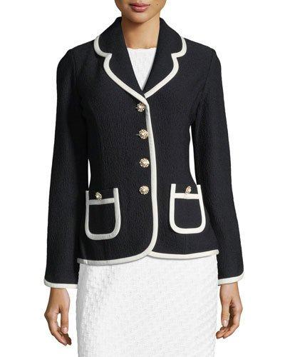 Contrast-trim Boucl&eacute; Blazer