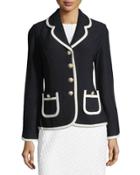 Contrast-trim Boucl&eacute; Blazer