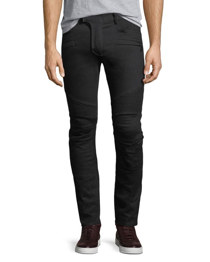 Skinny-fit Saturated Clean Denim Biker Jeans